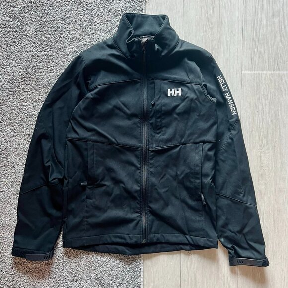 HELLY HANSEN JACKET SMALL MEN BLACK TECH Waterproof Outdoor Hiking Winter Fall - Picture 1 of 3